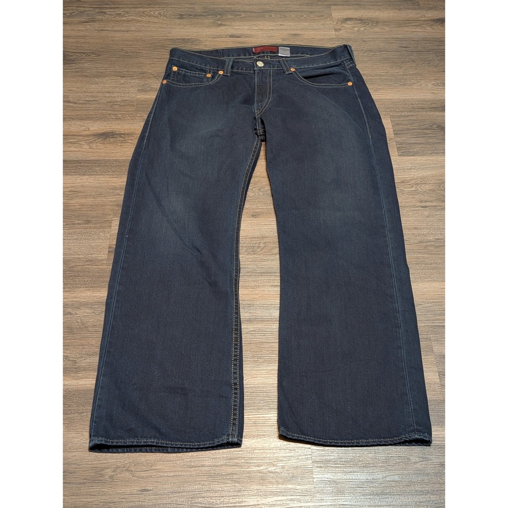 Levis Type 1 Real Loose Jeans Mens 38x32 Dark Wash Baggy Wide Leg Y2K Denim
